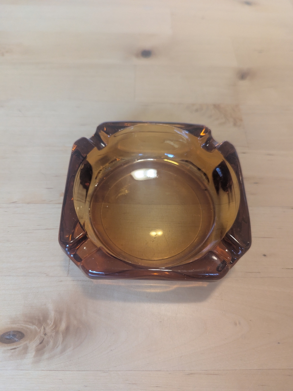 Amber Glass Ashtray - Home Accents